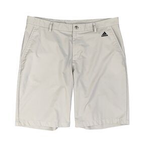 Adidas Golf Short Men 35 Ash Grey Chino Flat Front Slash Pocket Logo Performance